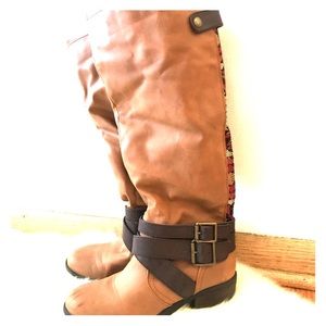 Pink & Pepper Brown Belted Riding Boots